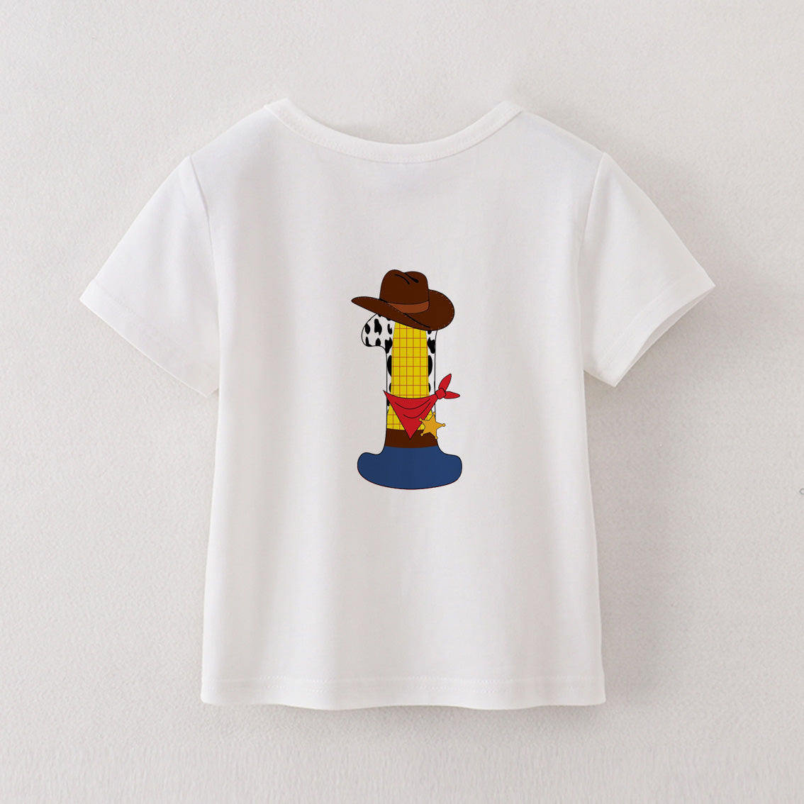 (Pre Order)Boys' Cotton Cartoon Print Birthday Letter Number T-Shirt