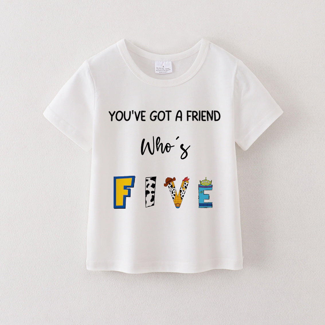 (Pre Order)Boys' Cotton Cartoon Print Birthday Letter Number T-Shirt