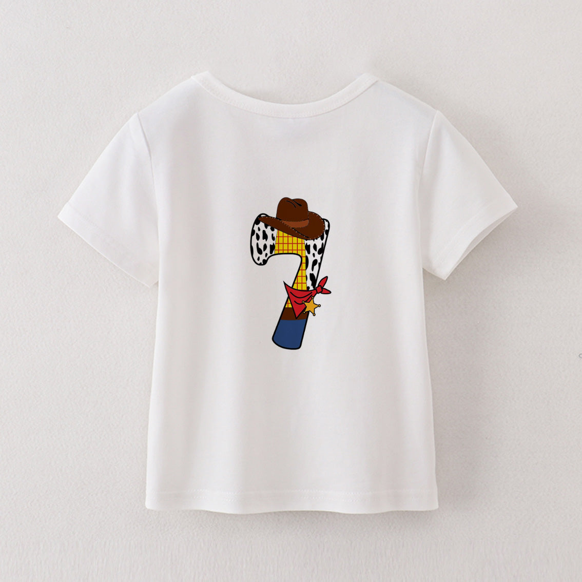 (Pre Order)Boys' Cotton Cartoon Print Birthday Letter Number T-Shirt