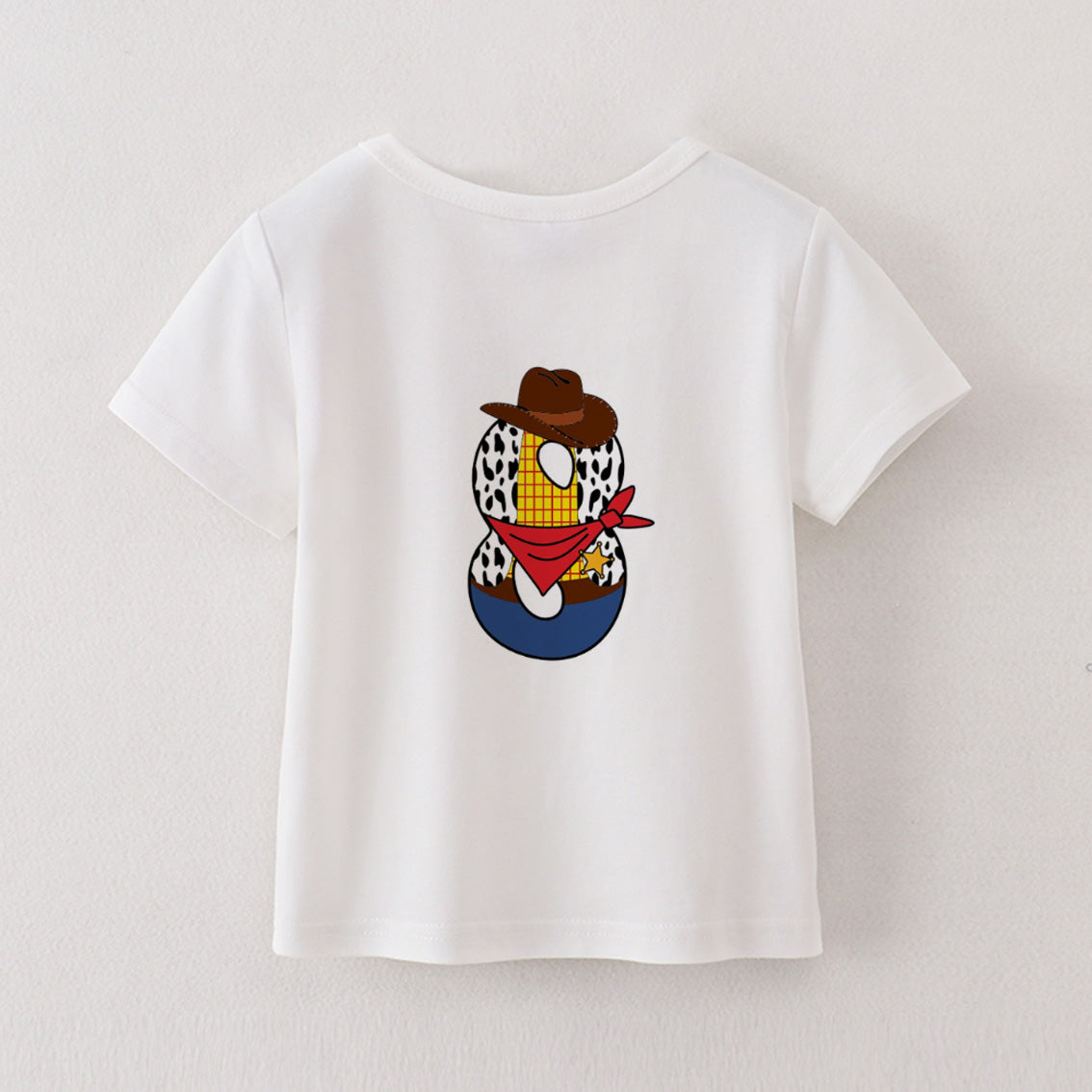 (Pre Order)Boys' Cotton Cartoon Print Birthday Letter Number T-Shirt