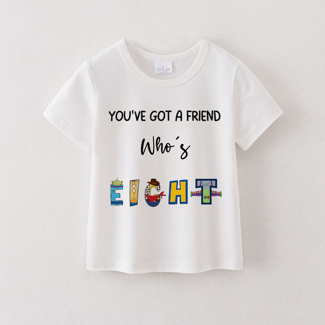 (Pre Order)Boys' Cotton Cartoon Print Birthday Letter Number T-Shirt