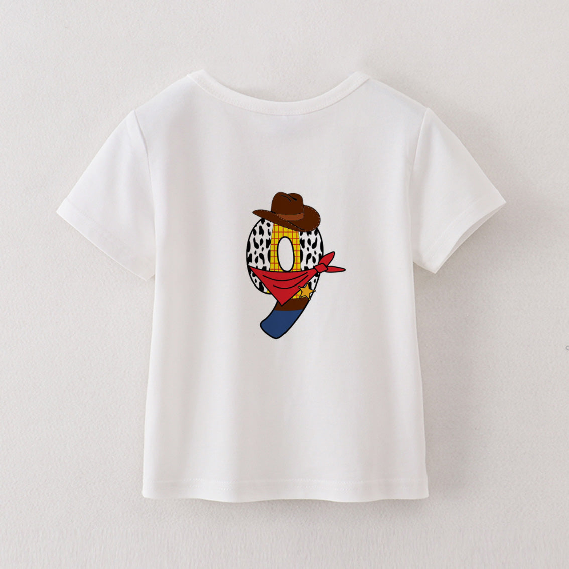 (Pre Order)Boys' Cotton Cartoon Print Birthday Letter Number T-Shirt