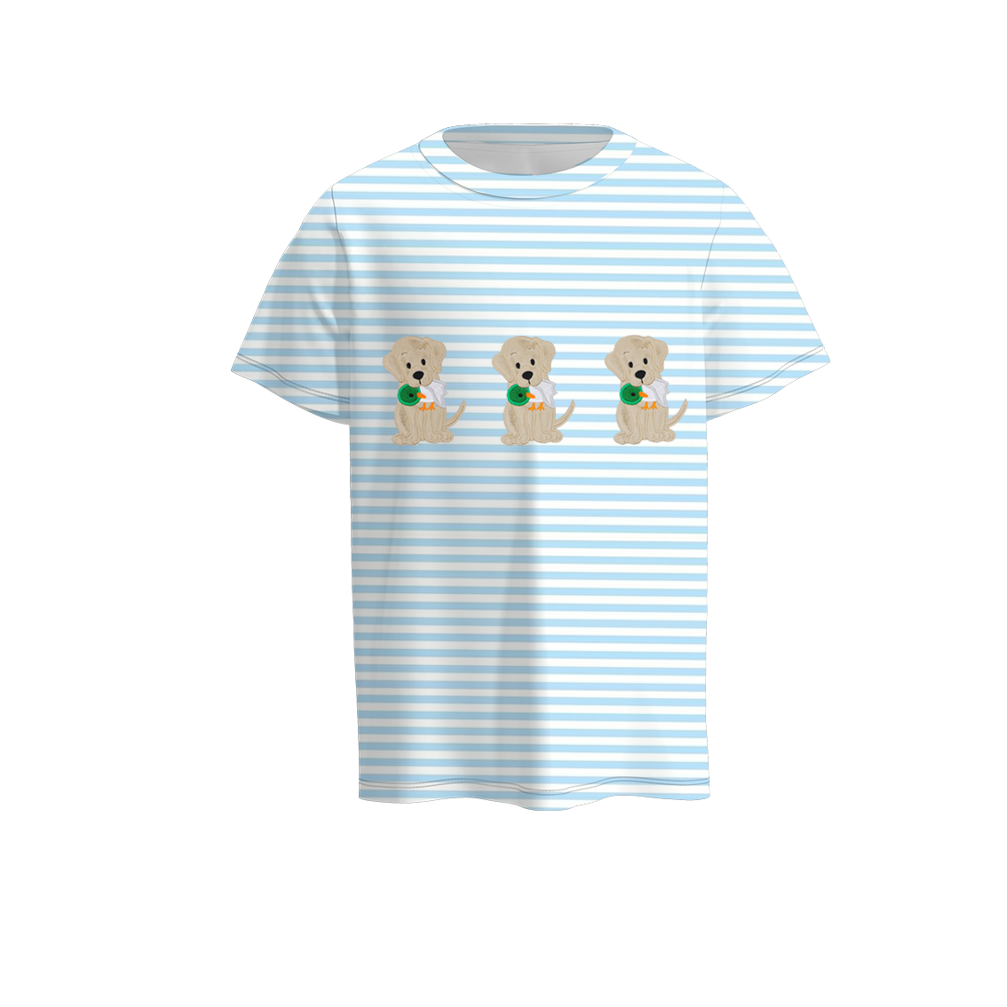 (Pre Order)Boys Blue Stripe Embroidery T-shirt