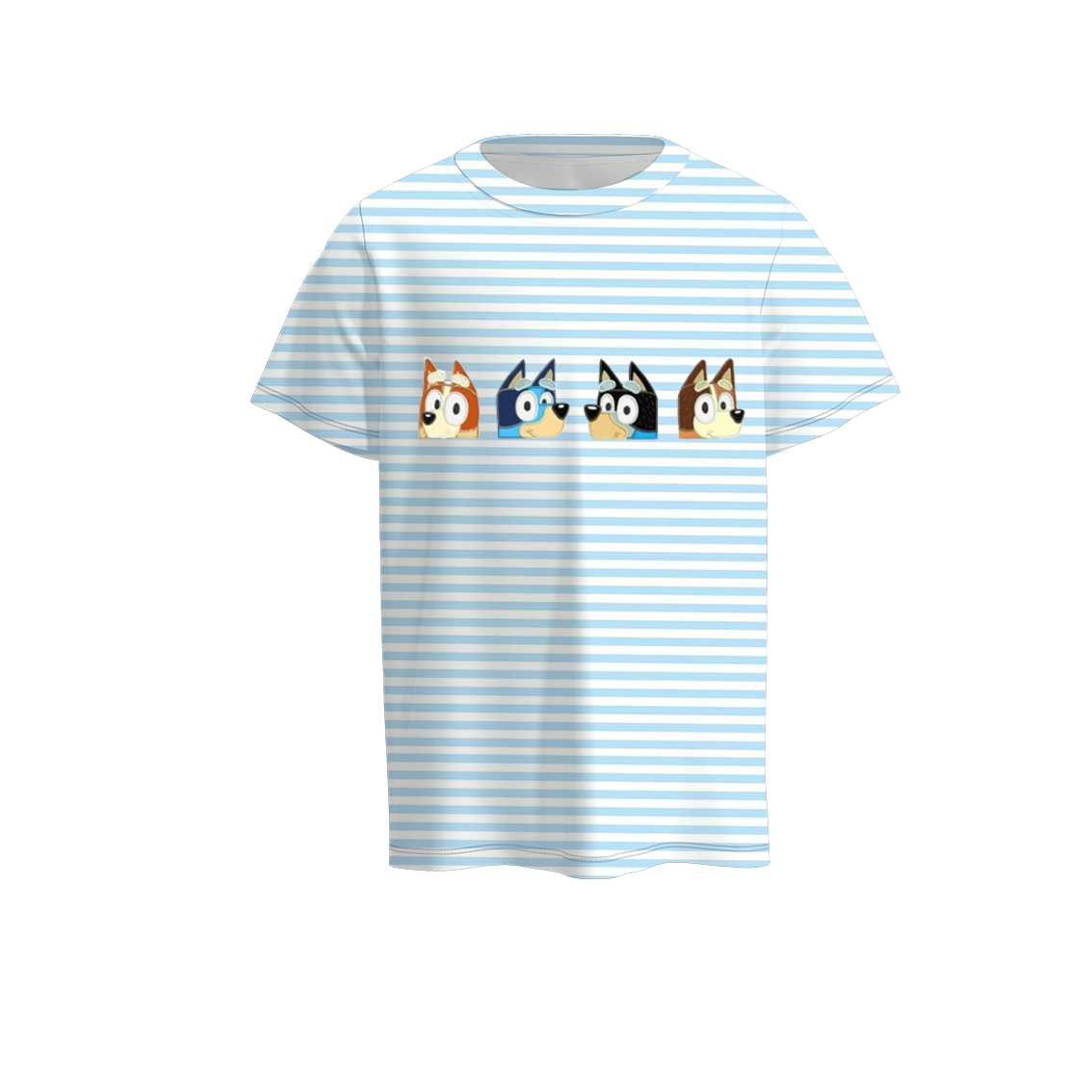 (Pre Order)Boys Blue Stripe Embroidery T-shirt