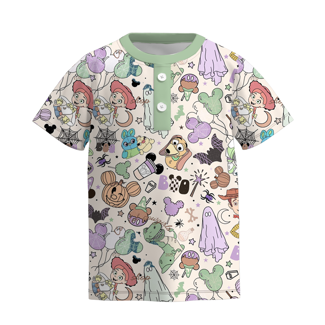 (Pre Order)Boys Halloween Cartoon Print T-shirt