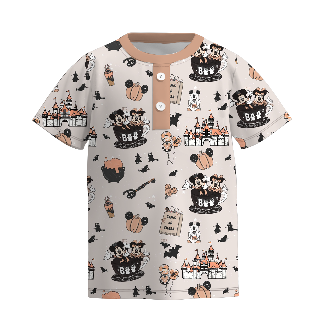 (Pre Order)Boys Halloween Cartoon Print T-shirt