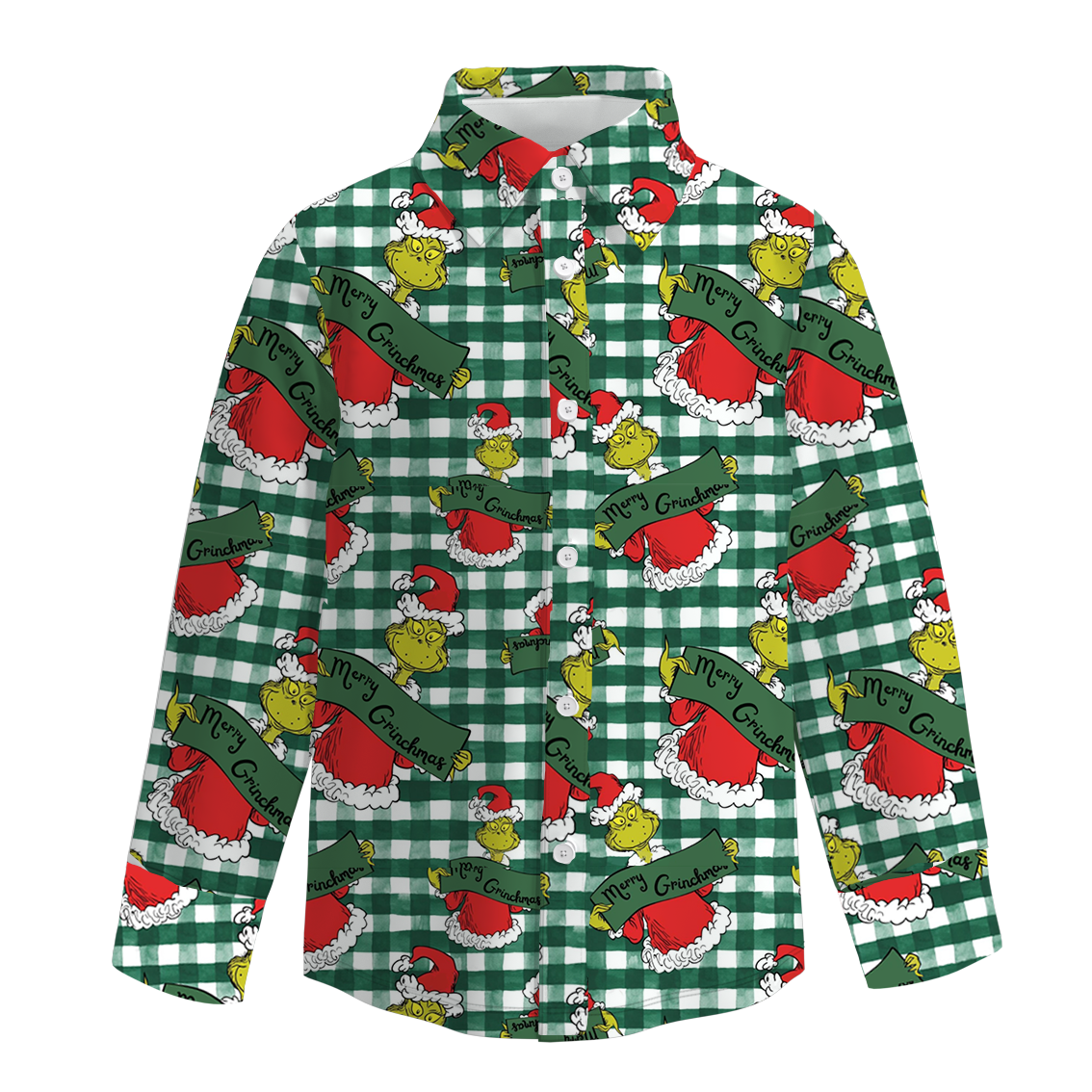 (Pre Order)Boys Christmas Print Four-way Stretch Shirt