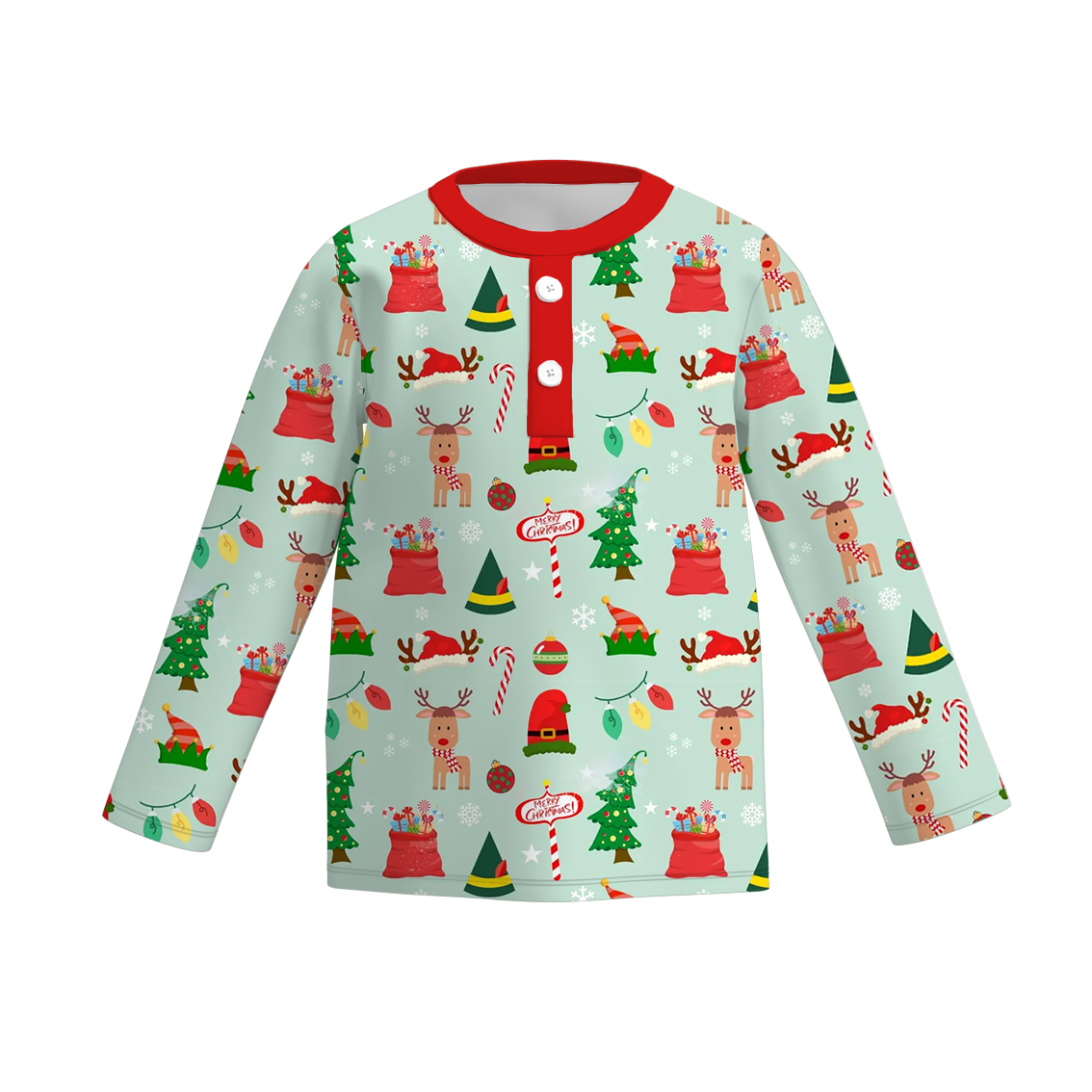 (Pre Order)Boys Christmas Print Milk Silk Top