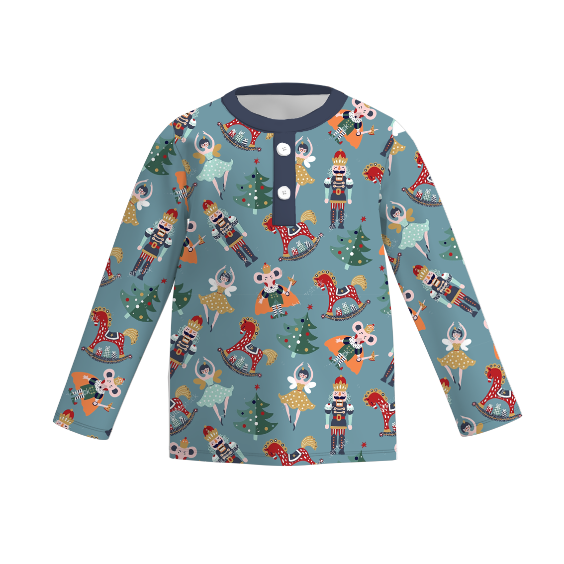 (Pre Order)Boys Christmas Print Milk Silk Top