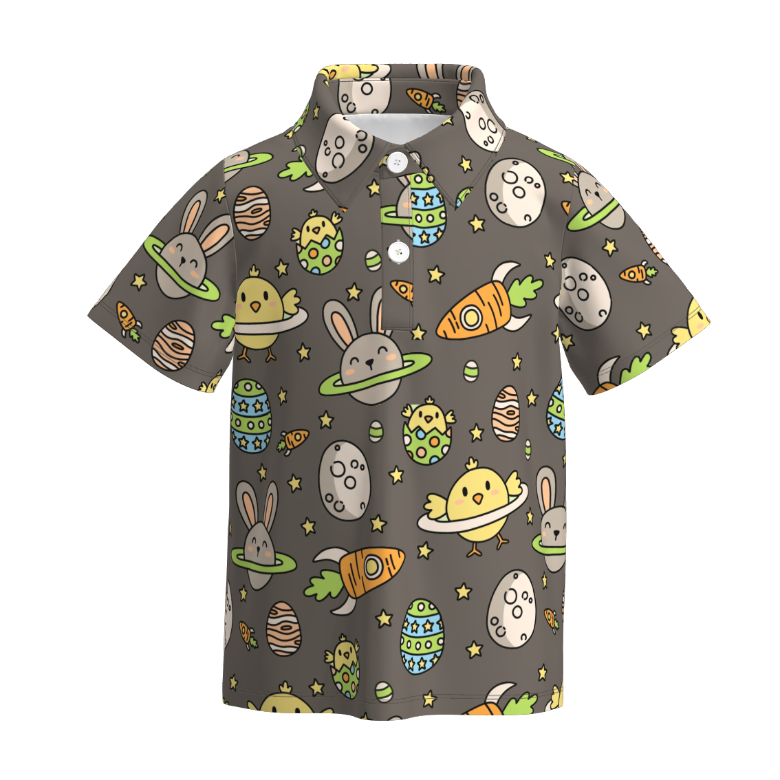 (Pre Order)Boys Easter Bunny Print Milk Silk Top
