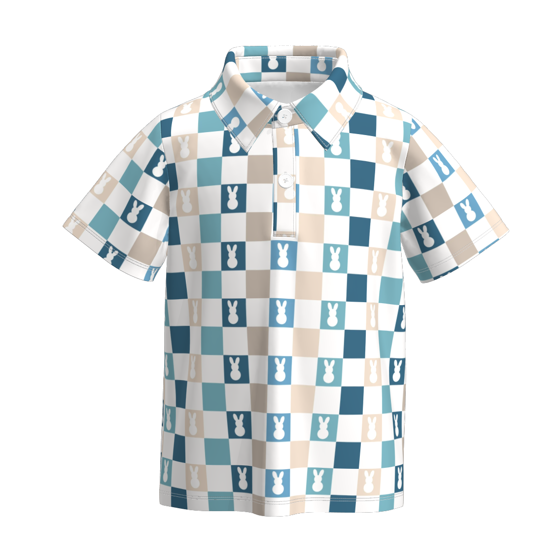 (Pre Order)Boys Easter Bunny Print Milk Silk Top