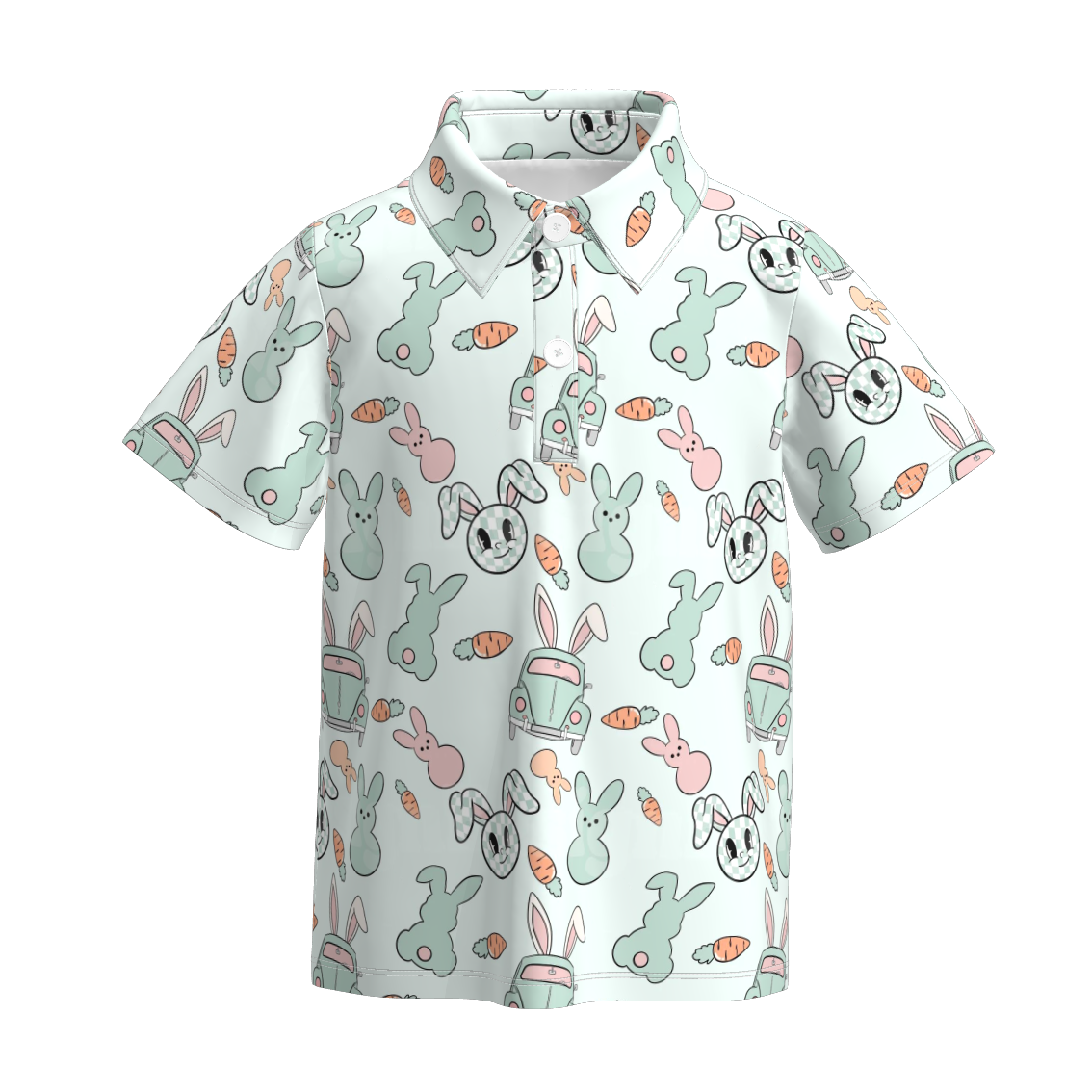 (Pre Order)Boys Easter Bunny Print Milk Silk Top