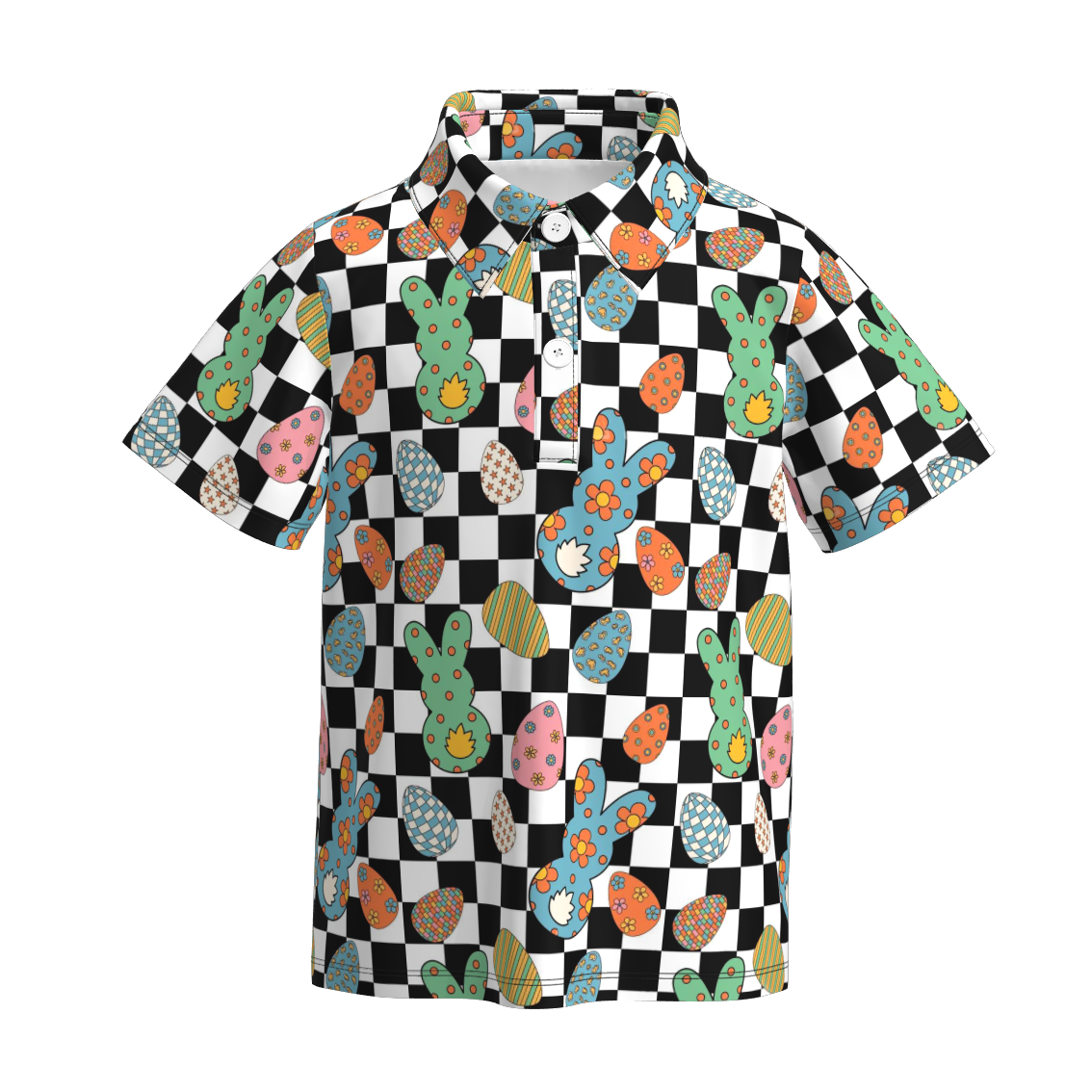 (Pre Order)Boys Easter Bunny Print Milk Silk Top