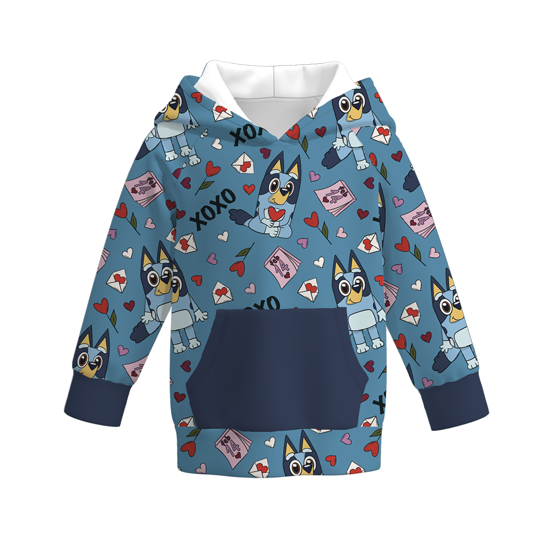 (Pre Order)Boys and Girls Valentine's Day Cute Cartoon Print Hoodie