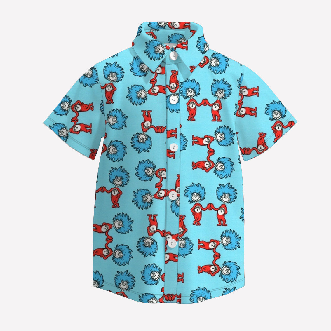 (Pre Order)Boys Spring and Summer DR SEUSS Print Four-way Stretch Shirt