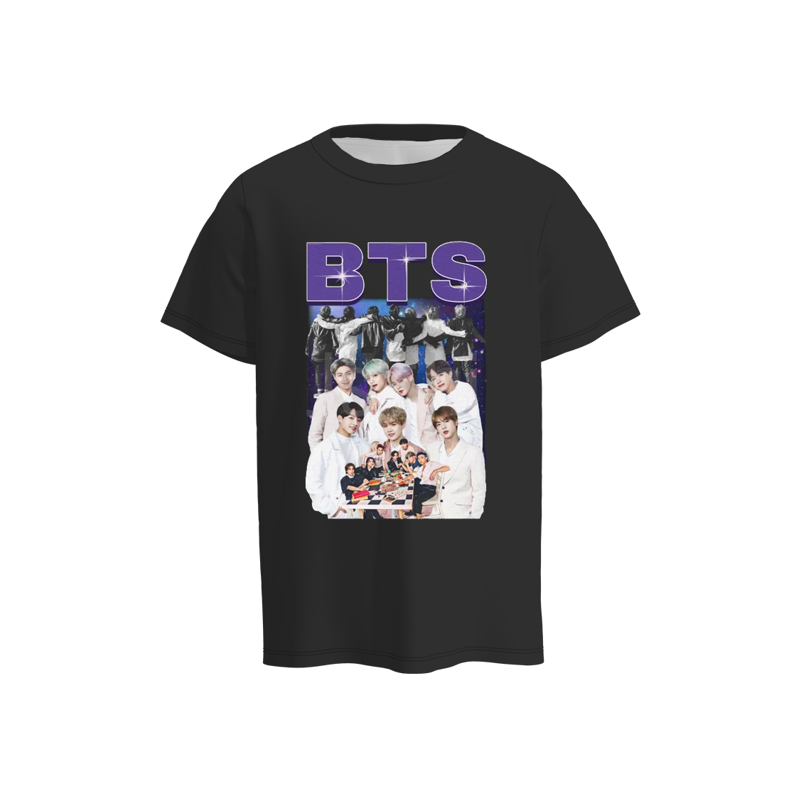 (Pre Order)Boys and Girls BTS Print Unisex Milk Silk Top