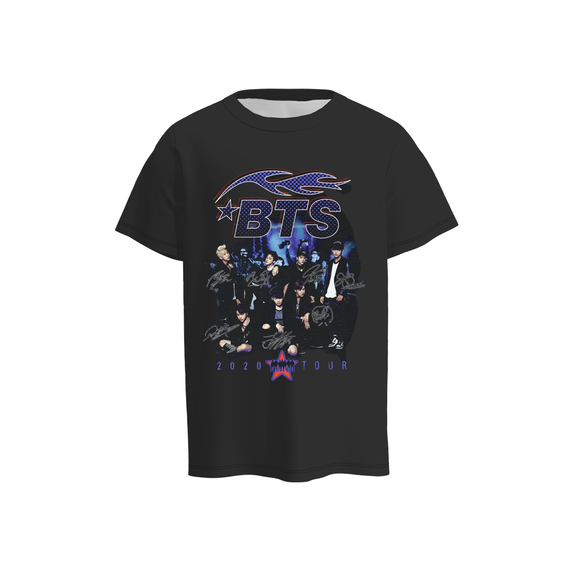 (Pre Order)Boys and Girls BTS Print Unisex Milk Silk Top