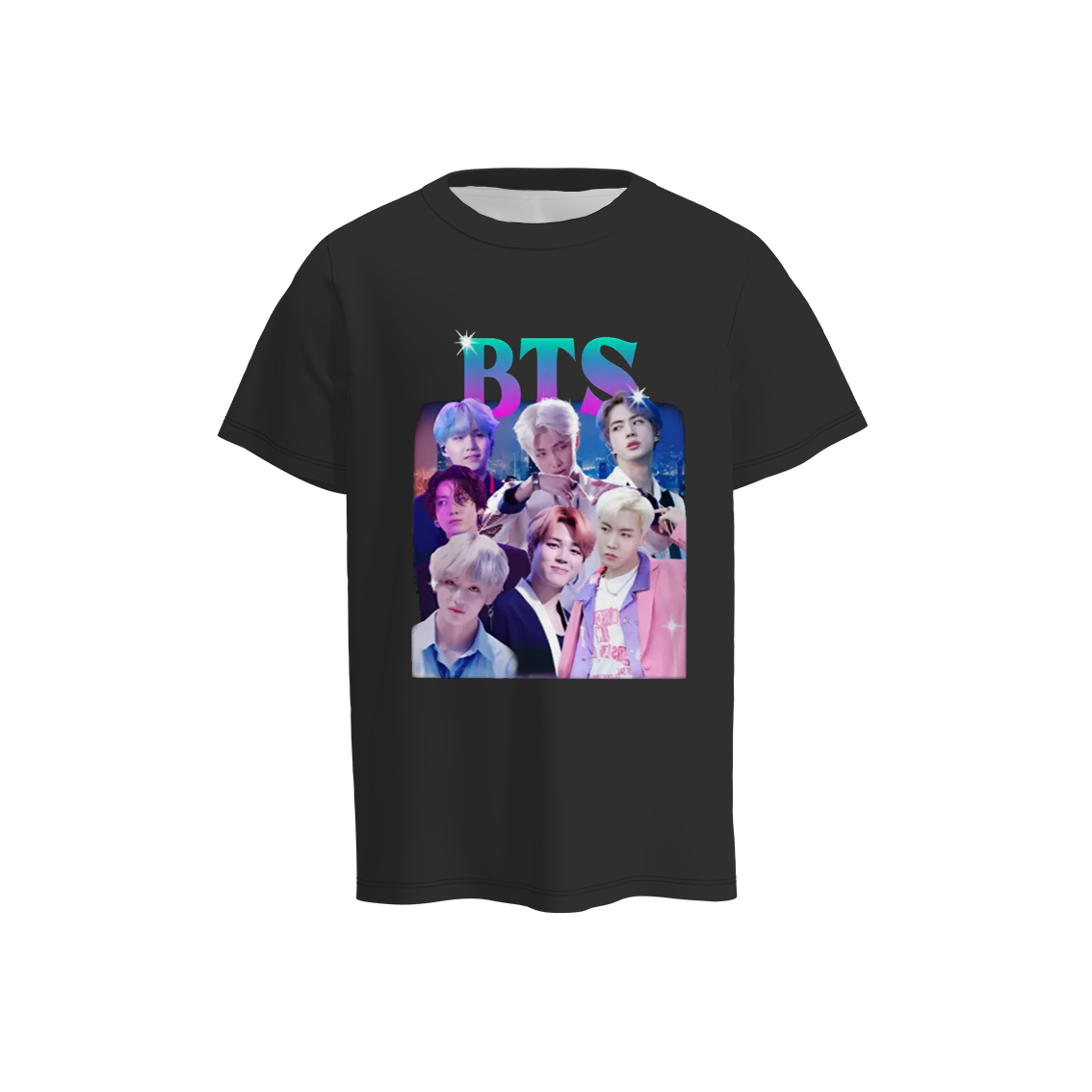 (Pre Order)Boys and Girls BTS Print Unisex Milk Silk Top