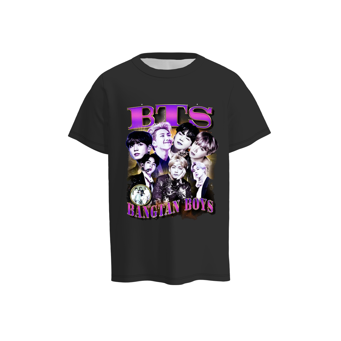 (Pre Order)Boys and Girls BTS Print Unisex Milk Silk Top