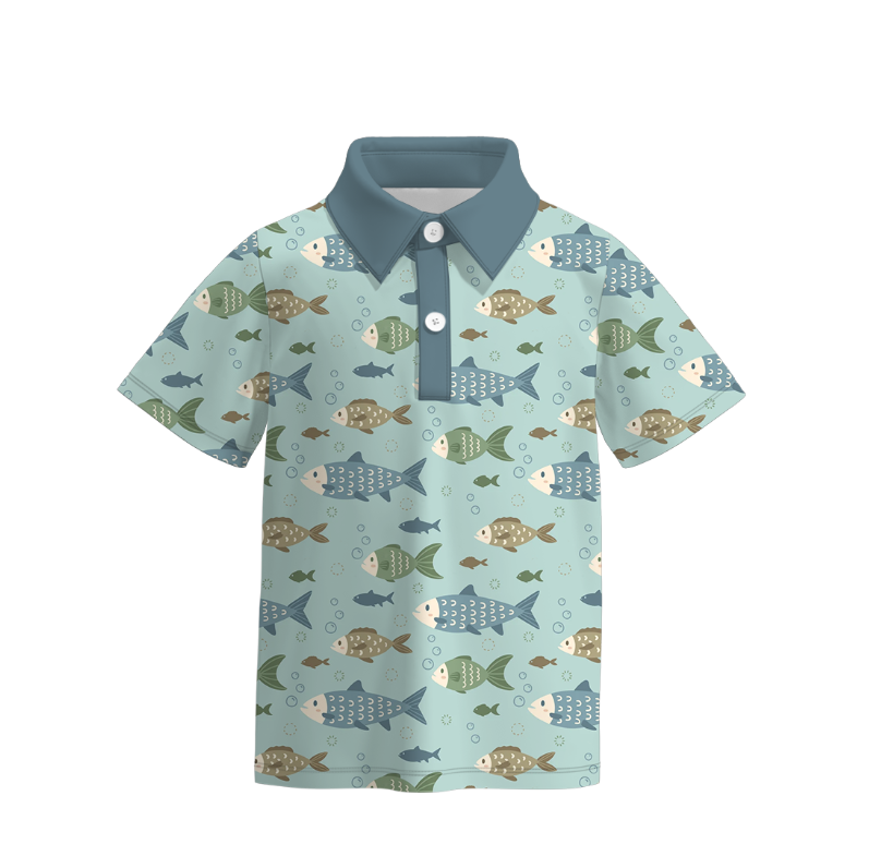 (Pre Order)Boys Summer Seaside Print Top