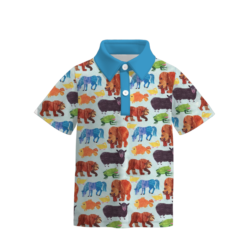 (Pre Order)Boys Summer Seaside Print Top