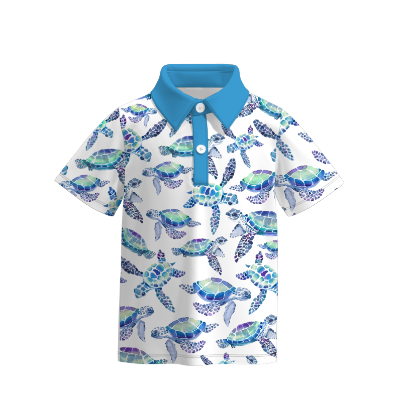 (Pre Order)Boys Summer Seaside Print Top