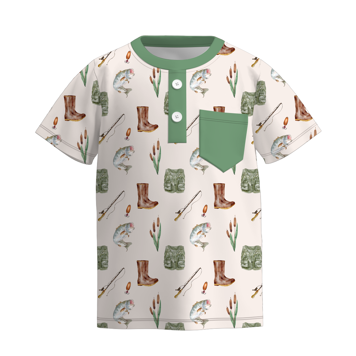 (Pre Order)Boys Summer Seaside Print Top