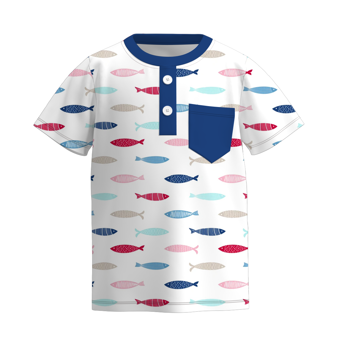 (Pre Order)Boys Summer Seaside Print Top