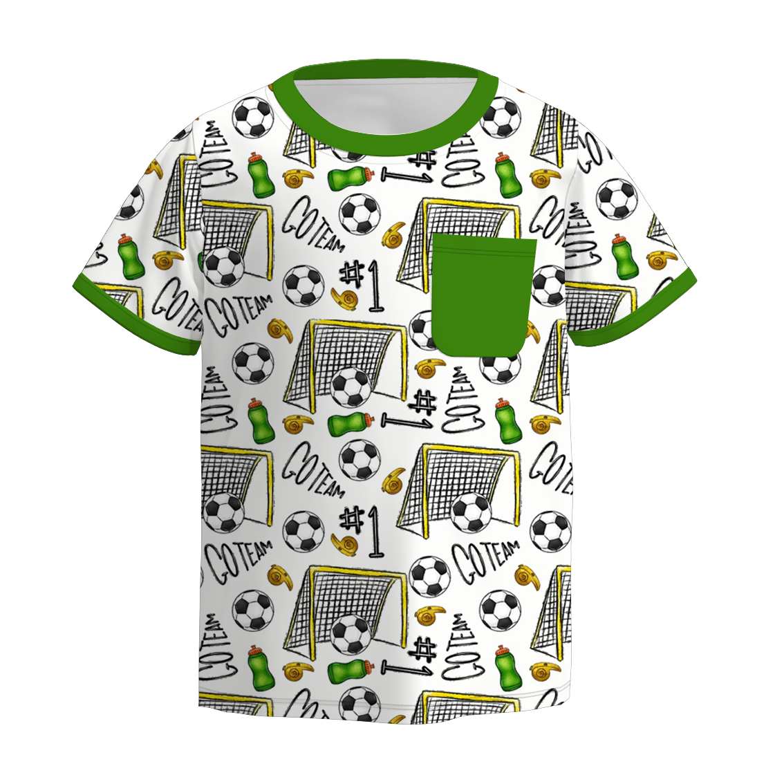 (Pre Order)Boys Spring and Summer Soccer Print Top