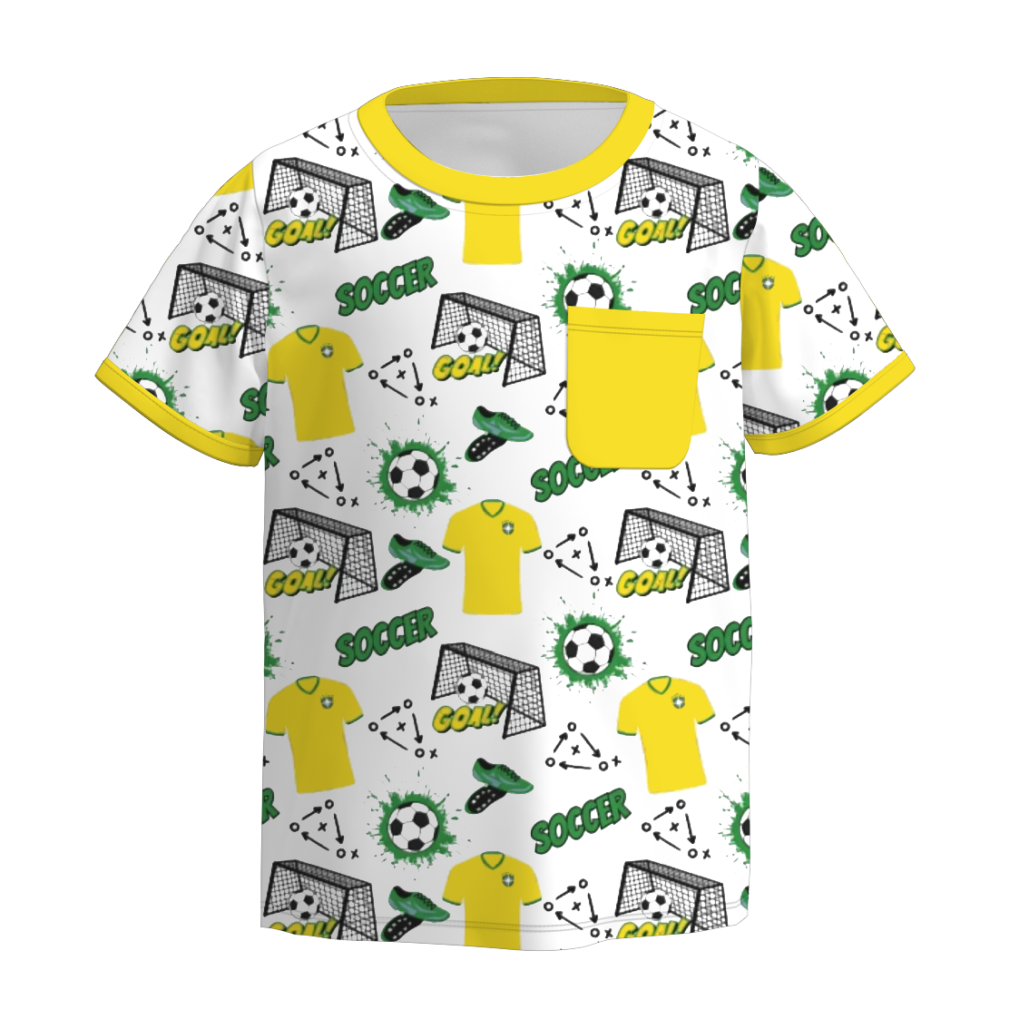(Pre Order)Boys Spring and Summer Soccer Print Top