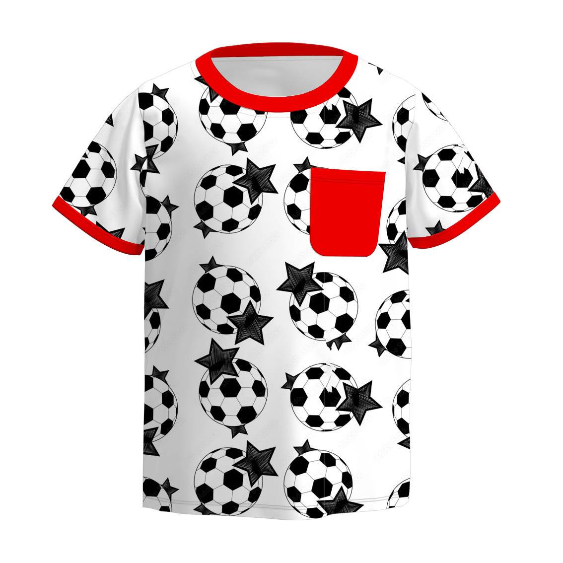 (Pre Order)Boys Spring and Summer Soccer Print Top