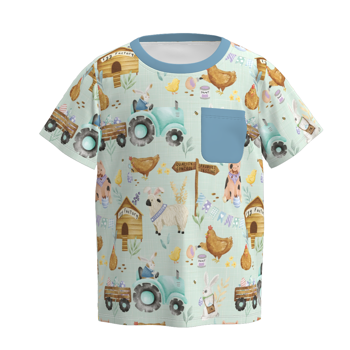 (Pre Order)Boys Easter Bunny&Farm Print Top