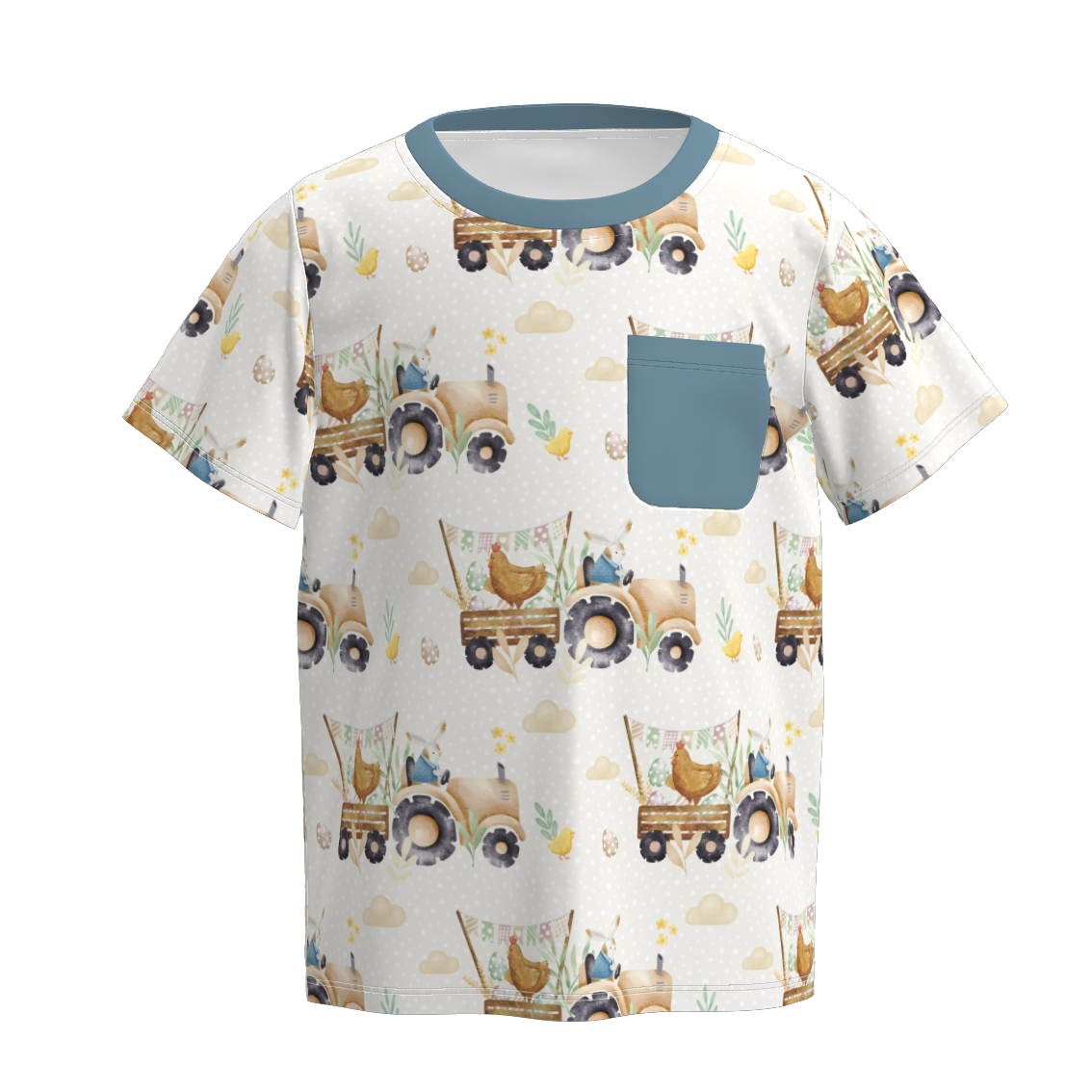 (Pre Order)Boys Easter Bunny&Farm Print Top
