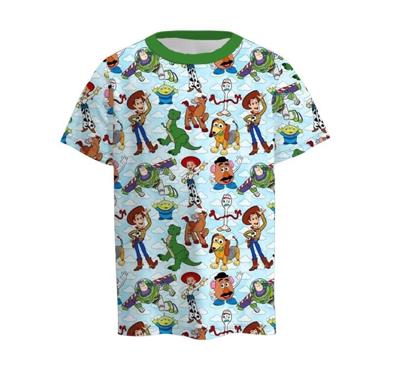 (Pre Order)Family Spring and Summer Cartoon Print Dress&Top