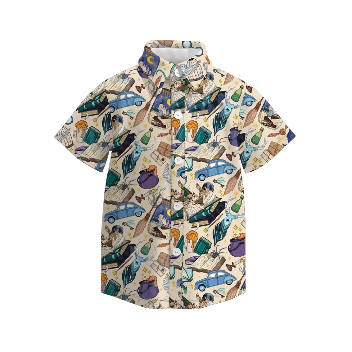 (Pre Order)Boys Spring and Summer Movie Character Print Four-way Stretch Shirt
