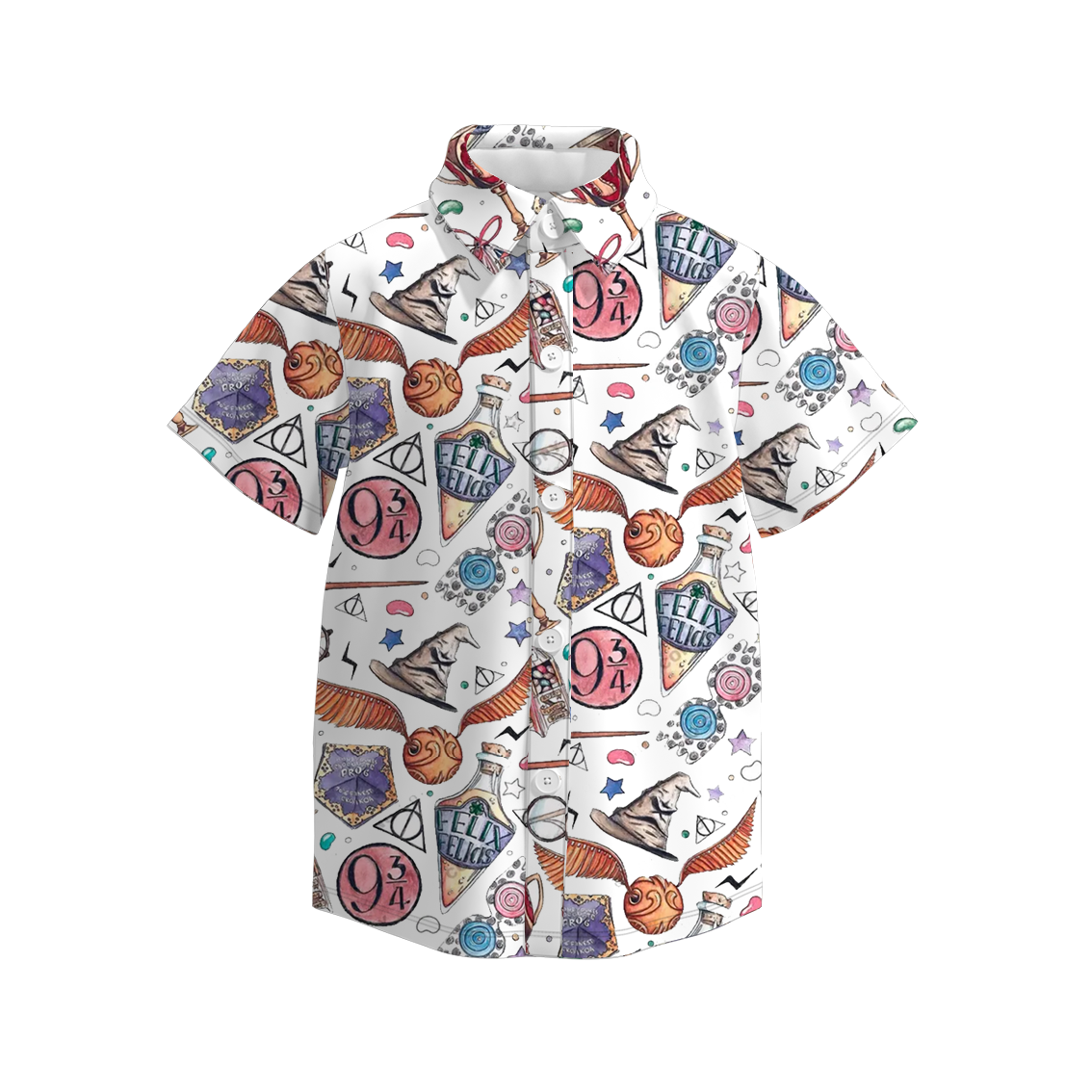 (Pre Order)Boys Spring and Summer Movie Character Print Four-way Stretch Shirt