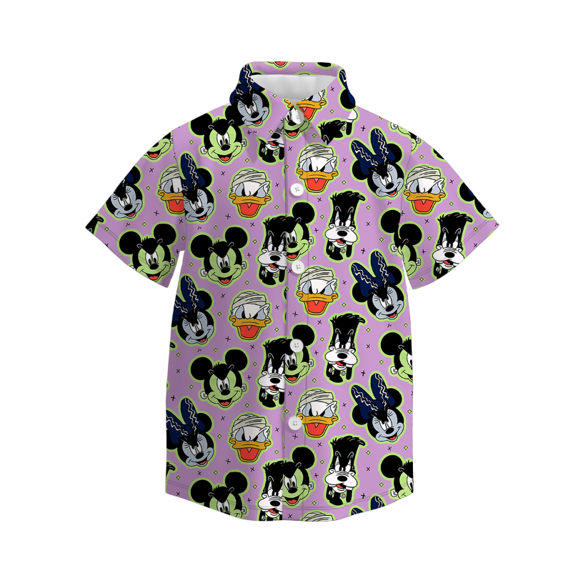 (Pre Order)Family Halloween Cartoon Print Dress,Set&Top