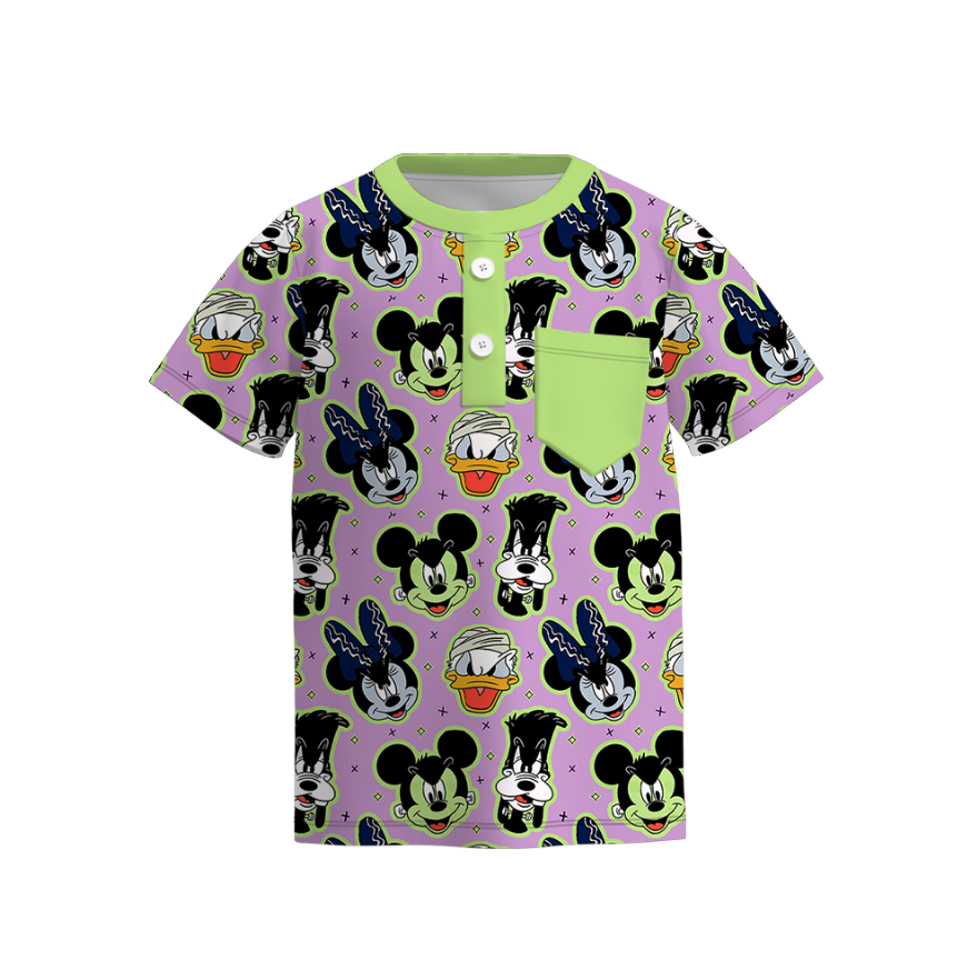 (Pre Order)Family Halloween Cartoon Print Dress,Set&Top