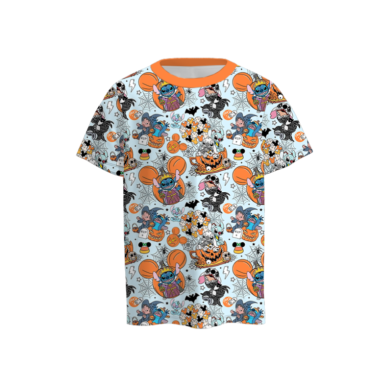 (Pre Order)Boys Halloween Cartoon Print Top
