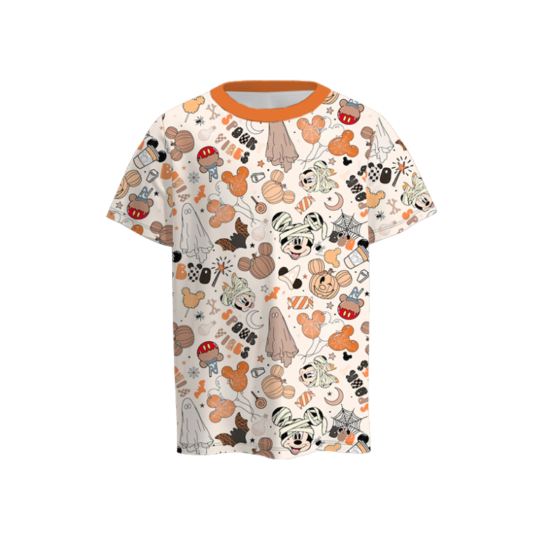 (Pre Order)Boys Halloween Cartoon Print Top