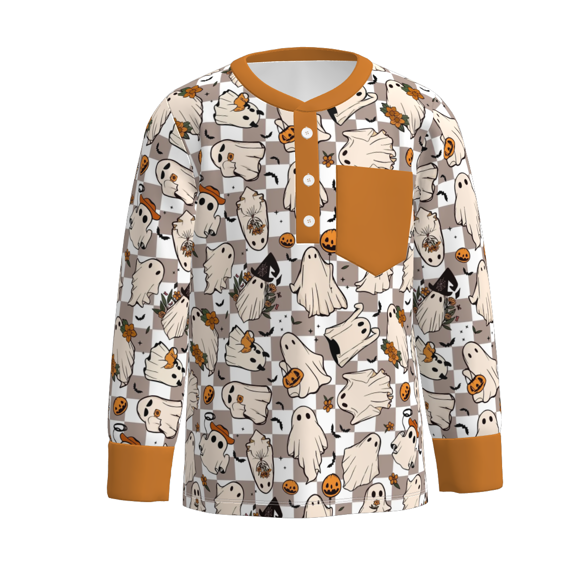(Pre Order)Family Halloween Cartoon Print Dress,Top&Romper