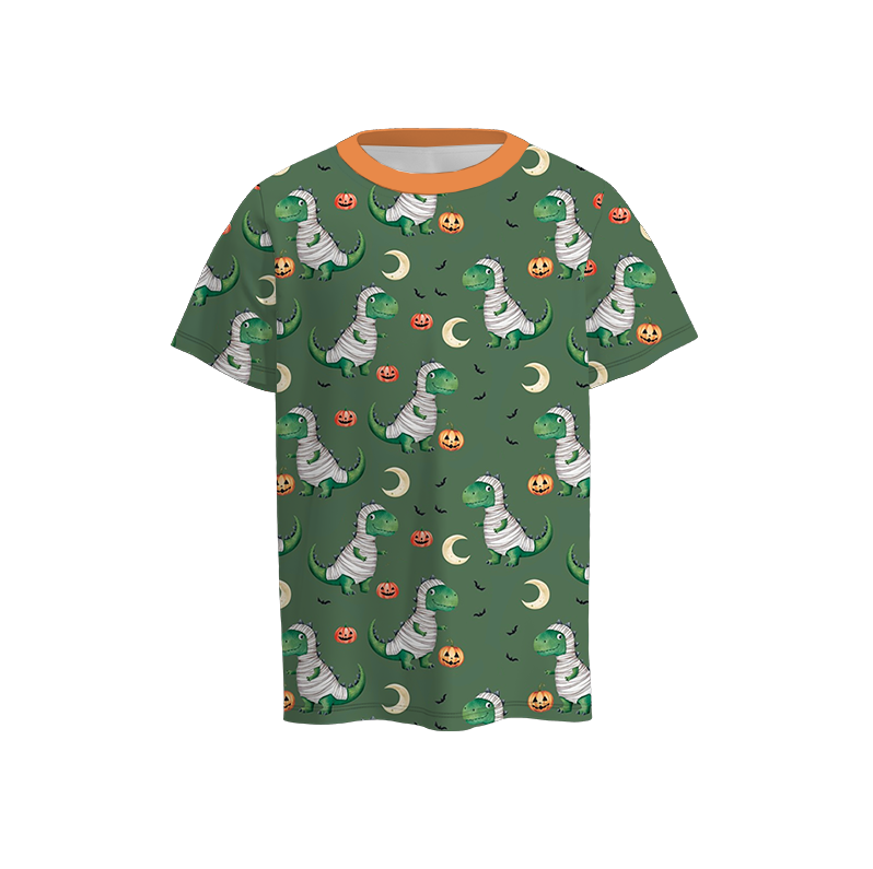 (Pre Order)Boys Halloween Pumpkin Print Top