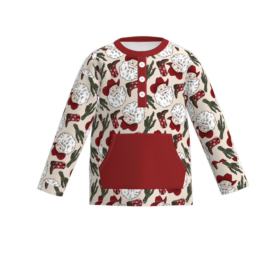 (Pre Order)Brothers Christmas Print Top&Romper with Pockets