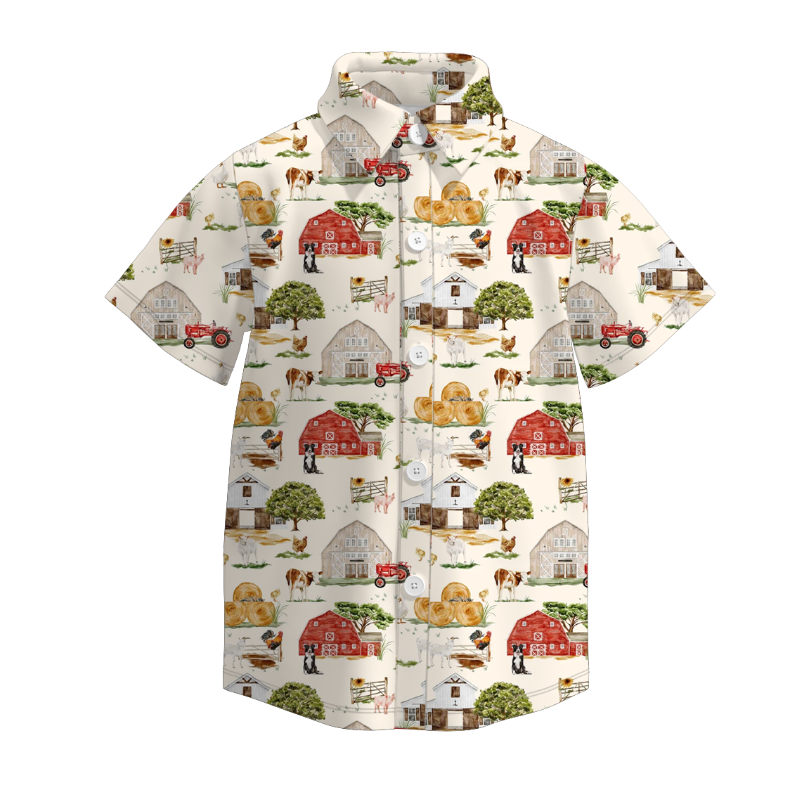(Pre Order)Boys Fall Print Four-way Stretch Shirt