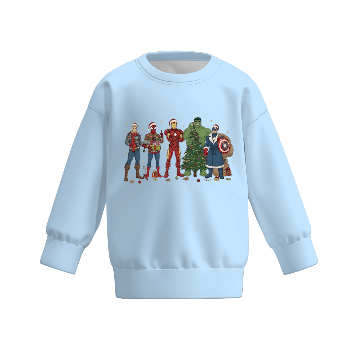 (Pre Order)Boys Christmas Cartoon Print Set&Top