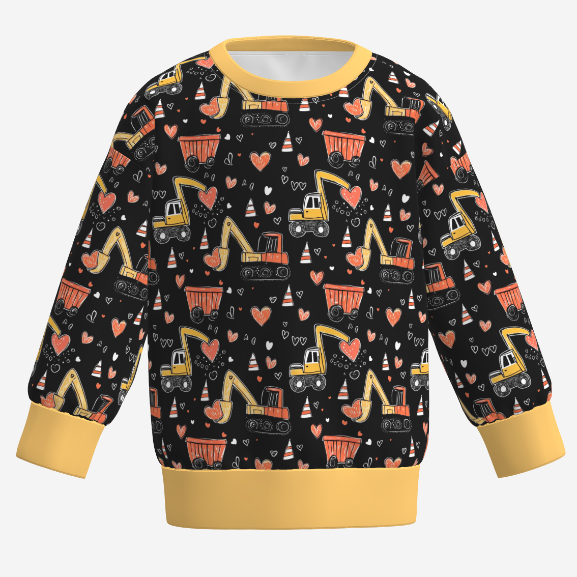 (Pre Order)Boys Valentine's Day Excavator Print Sweatshirt