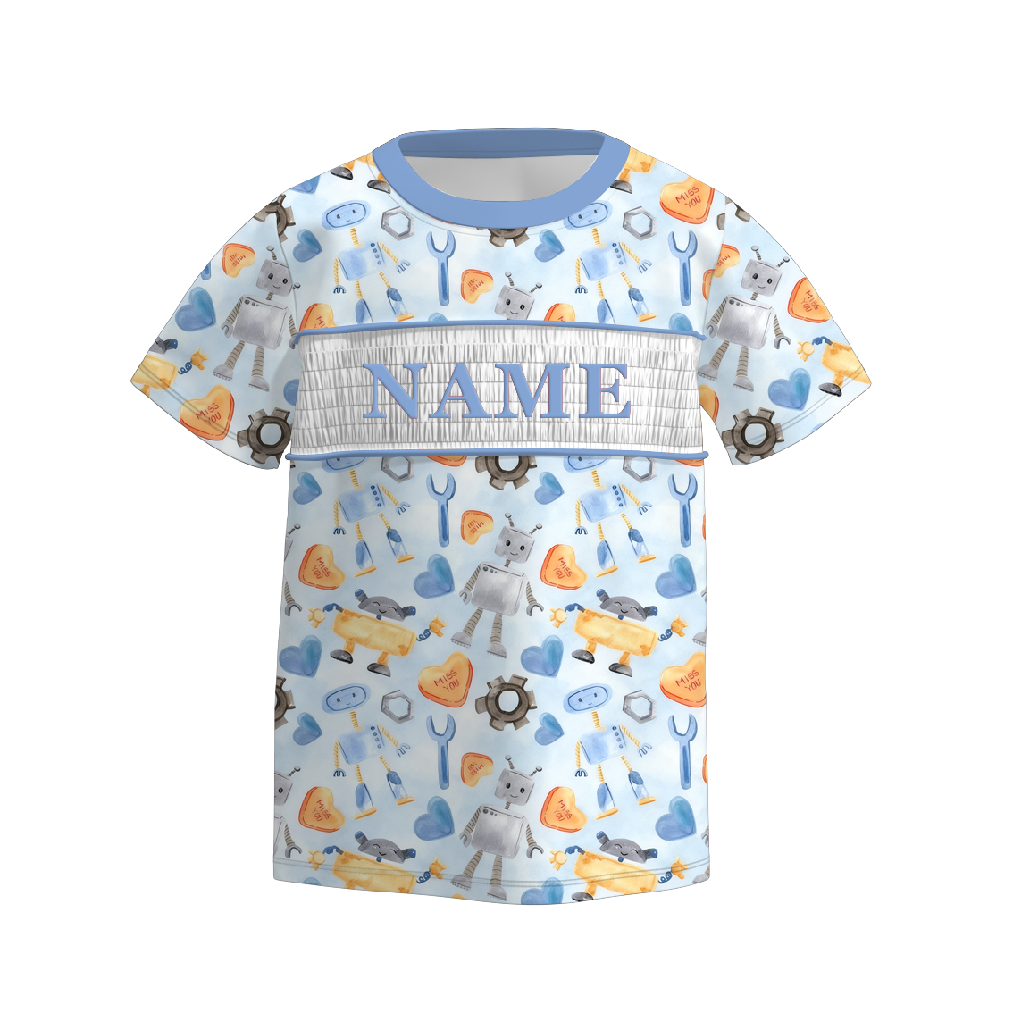 (Pre Order)Brothers Valentine's Day Embroidery Smocked Top&Romper