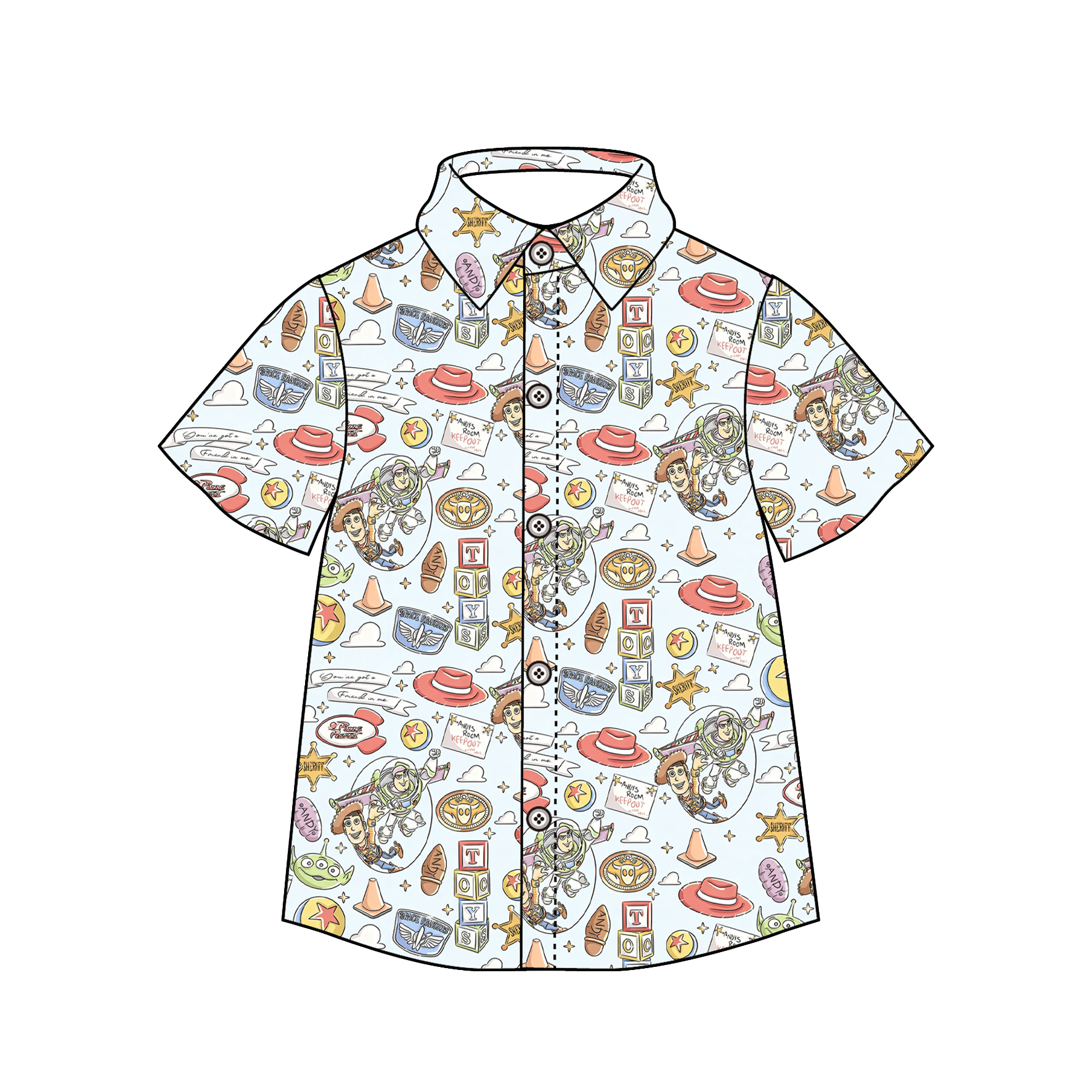 (Pre Order)Siblings Spring&Summer Cartoon Toy Print Skort Set&Top