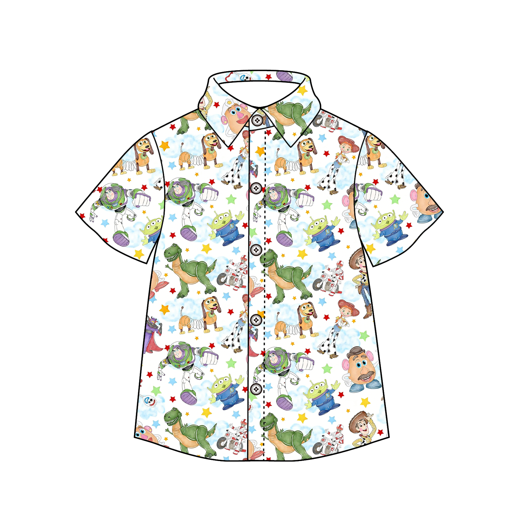(Pre Order)Siblings Spring&Summer Cartoon Toy Print Skort Set&Top