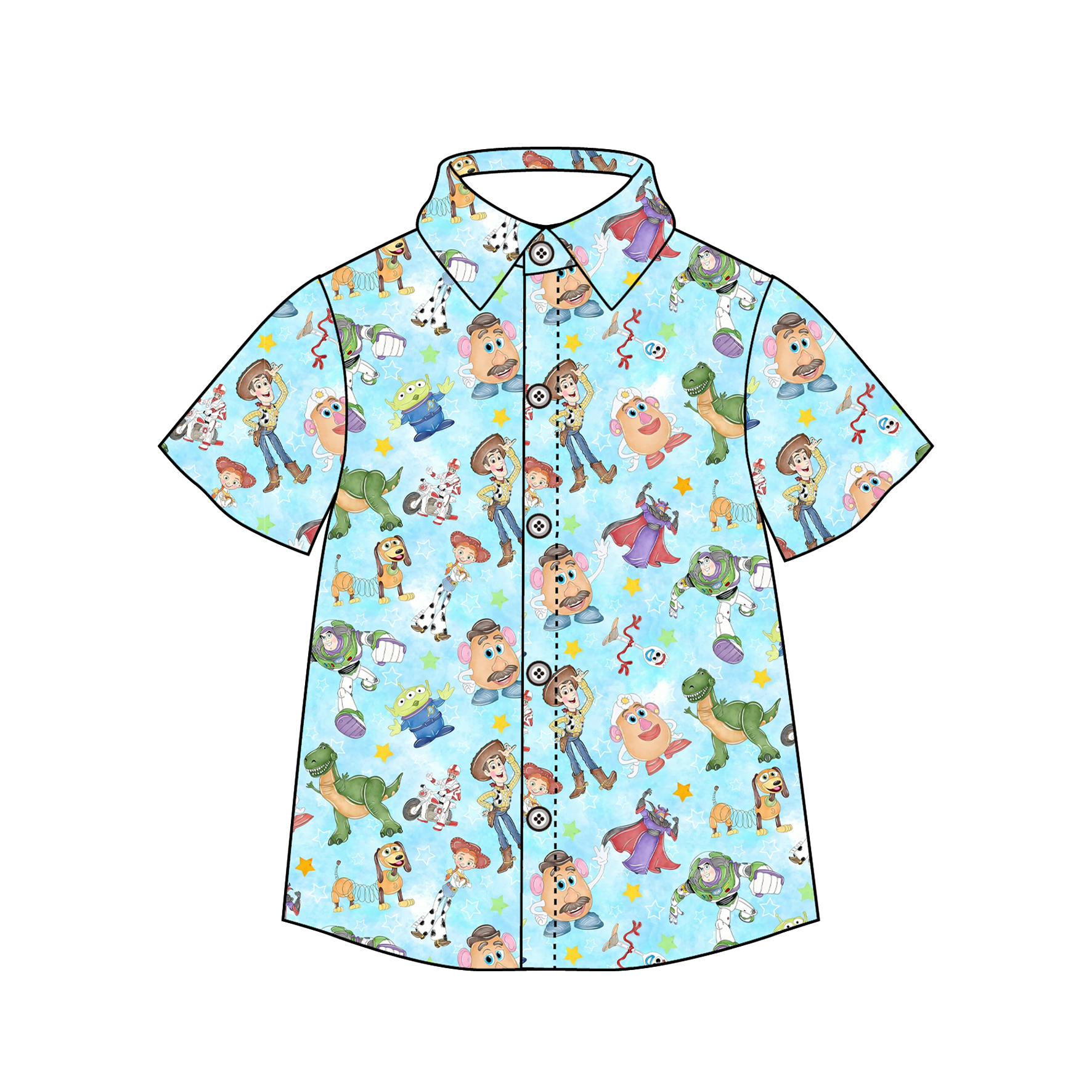 (Pre Order)Siblings Spring&Summer Cartoon Toy Print Skort Set&Top